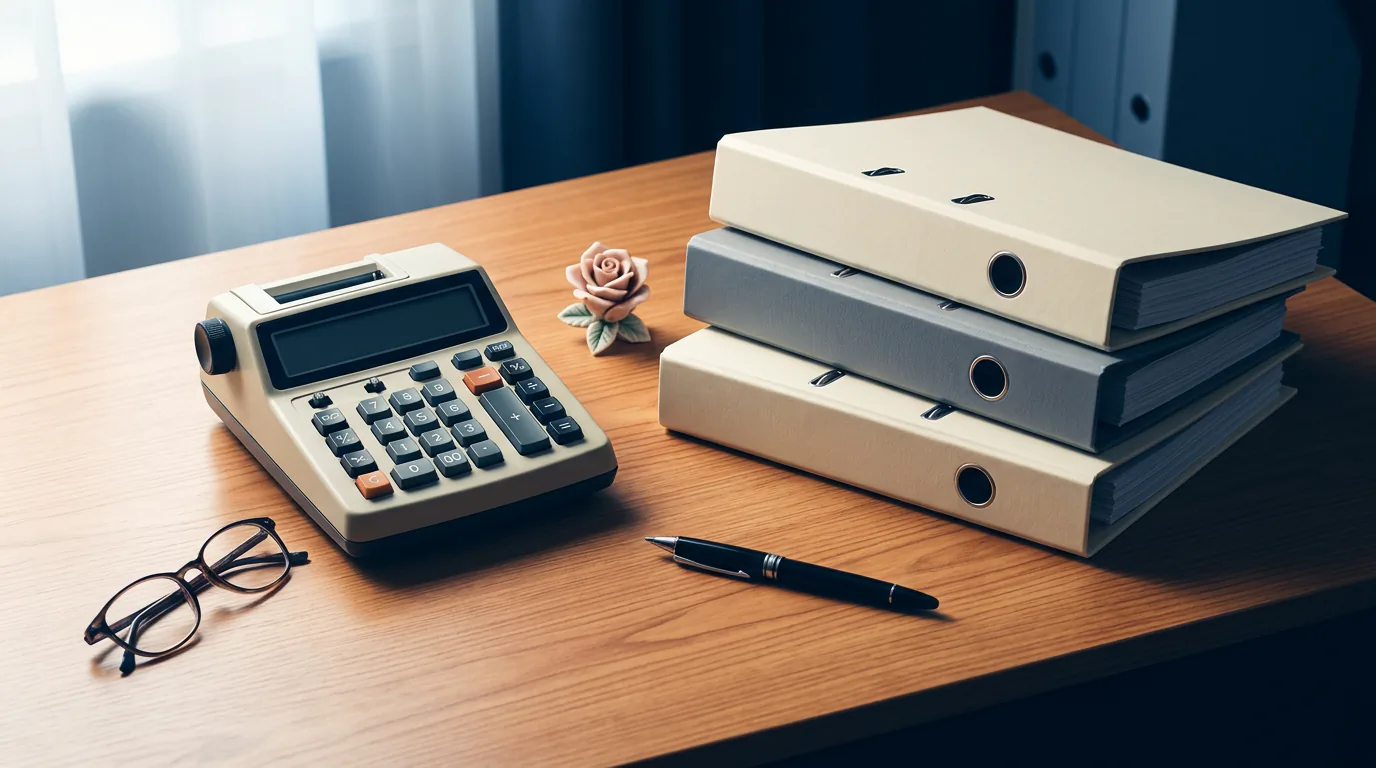 Taschenrechner neben Versicherungspolicen auf Tisch, Selbstbehalt, 1376x768